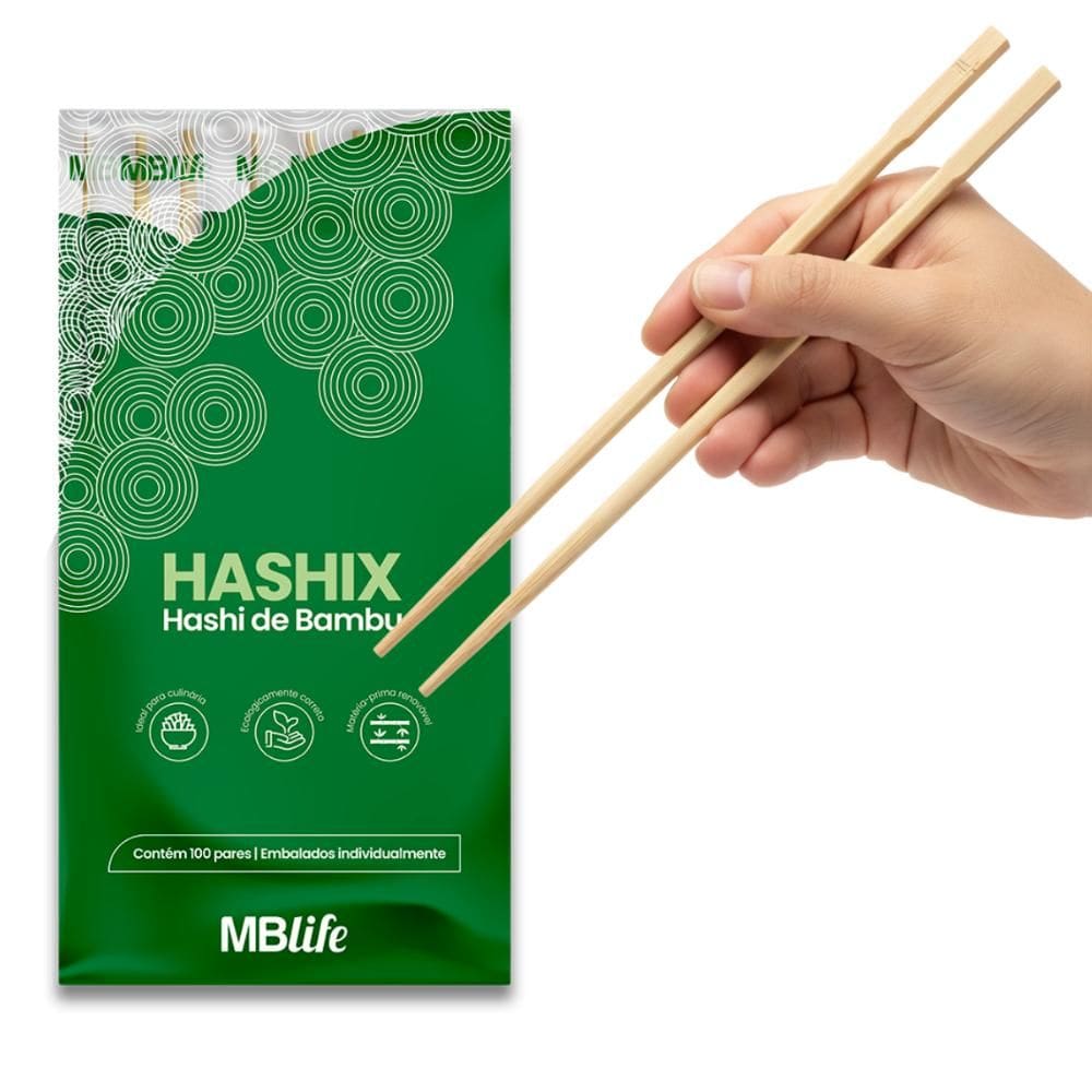 100 Pares de Hashi Descartável Bambu Biodegradável Para Sushi Sashimi Medix