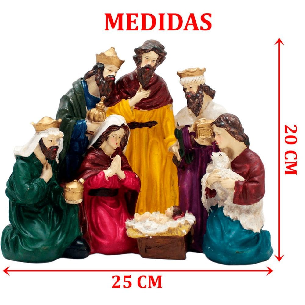 Estatueta Presépio Sagrada Família Nascimento Jesus 25x20cm