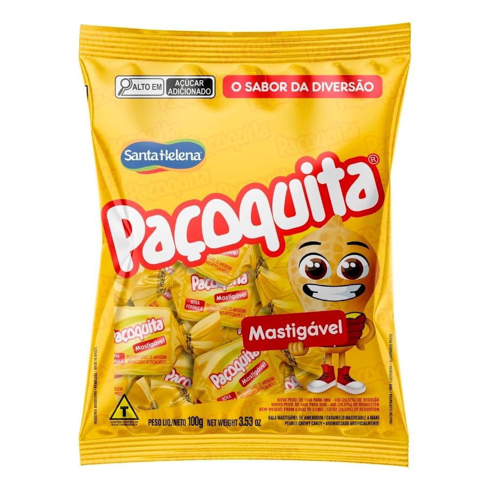 Bala Paçoquita Santa Helena Mastigável 100g
