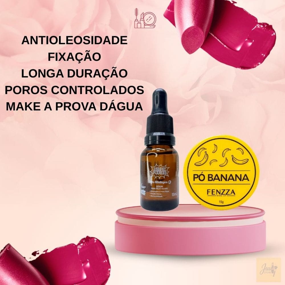 Kit Blindagem Facial + Pó Banana Pele sem Oleosidade e a Prova d`água