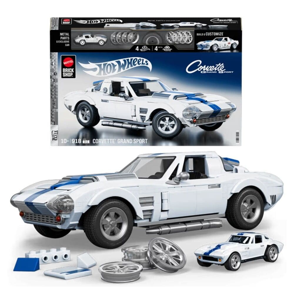 Blocos de Montar - Hot Wheels - Corvette Grand Sport 63 - Mattel Brick