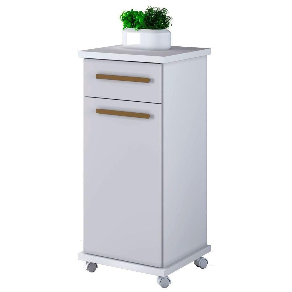 Balcão Palmas 1 Porta 1 Gaveta Branco Arte Móveis