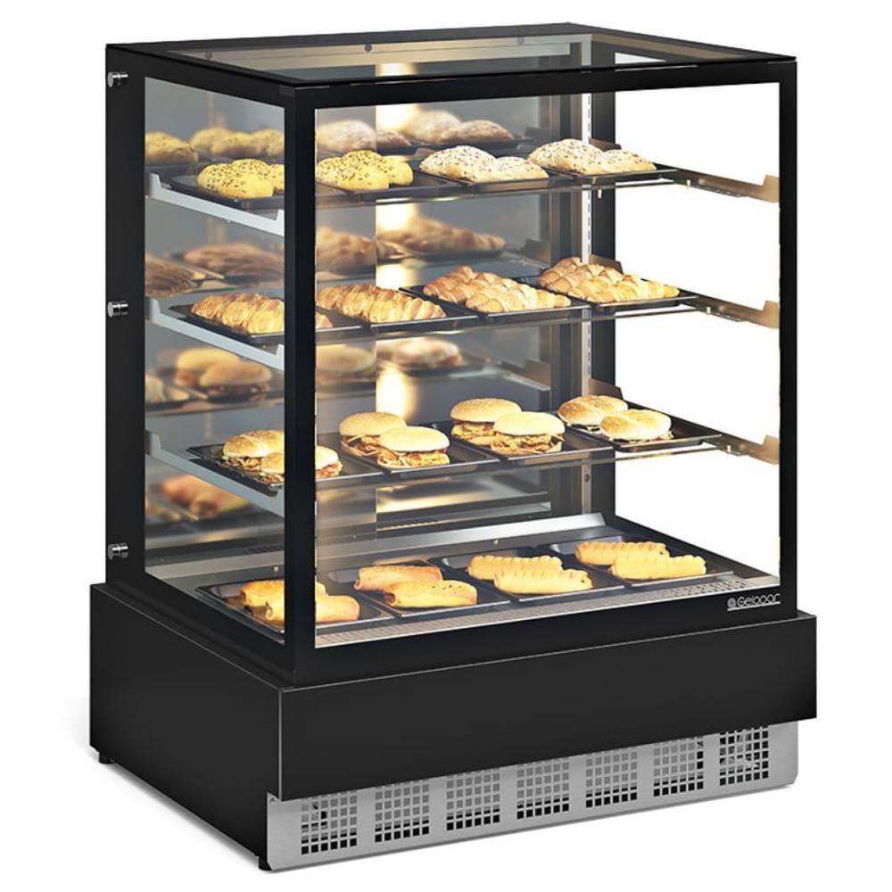 Expositor Estufa Mgee-100 Preto Vidro Reto Sem Bandeja 220V - Gelopar