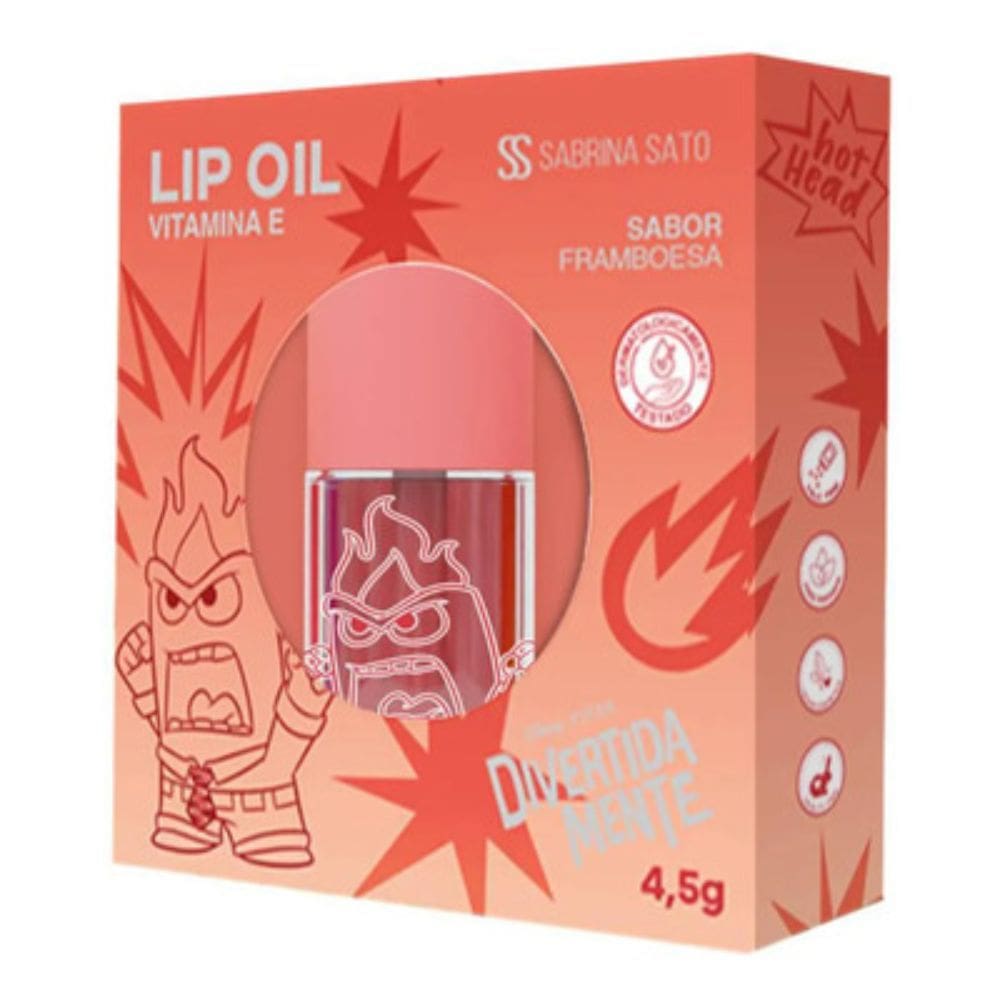 Lip Oil Creative House Divertidamente Raiva Framboesa 4,5g