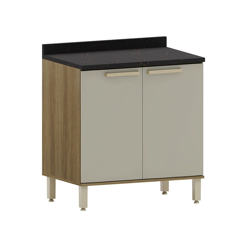 Balcao de Cozinha com Tampo 80cm 2 Portas Isis Luciane Moveis