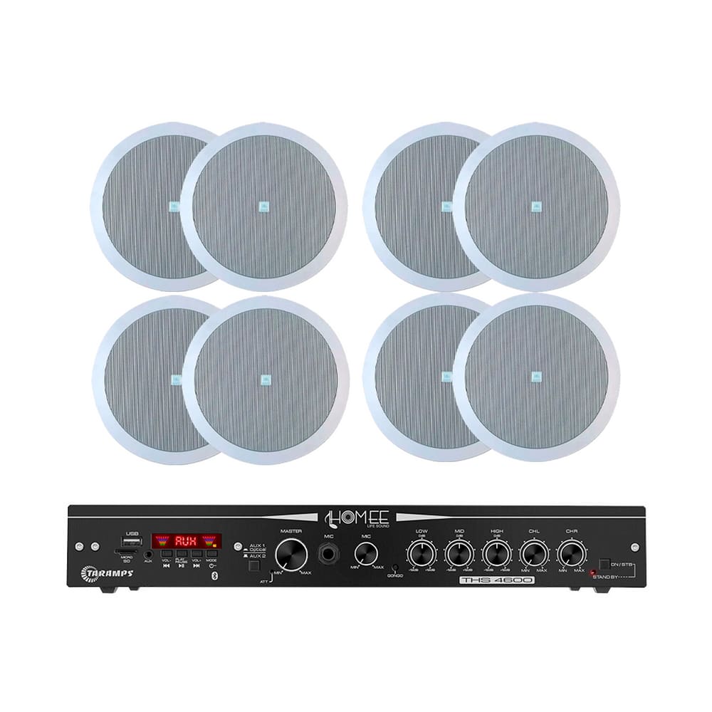 Kit Amplificador THS 4600 Taramps + 4 Pares