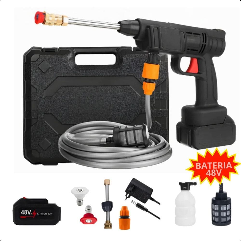 Lavadora Portátil Alta Pressão Recarregável Rápida