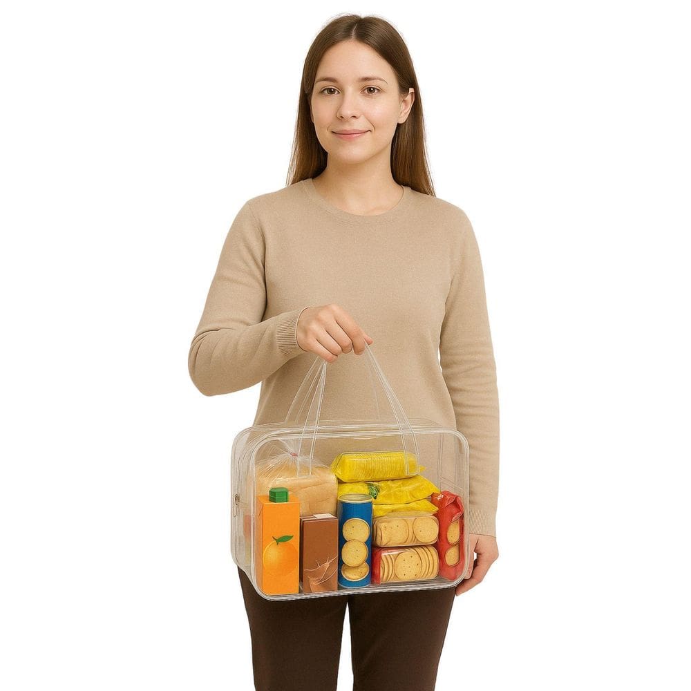 Sacola Bolsa Plástica Transparente Com Zíper Pvc Tam M