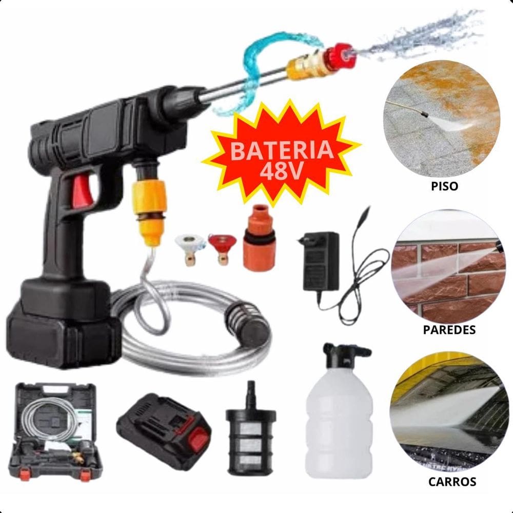 Lavadora Portátil Alta Pressão Recarregável Carros