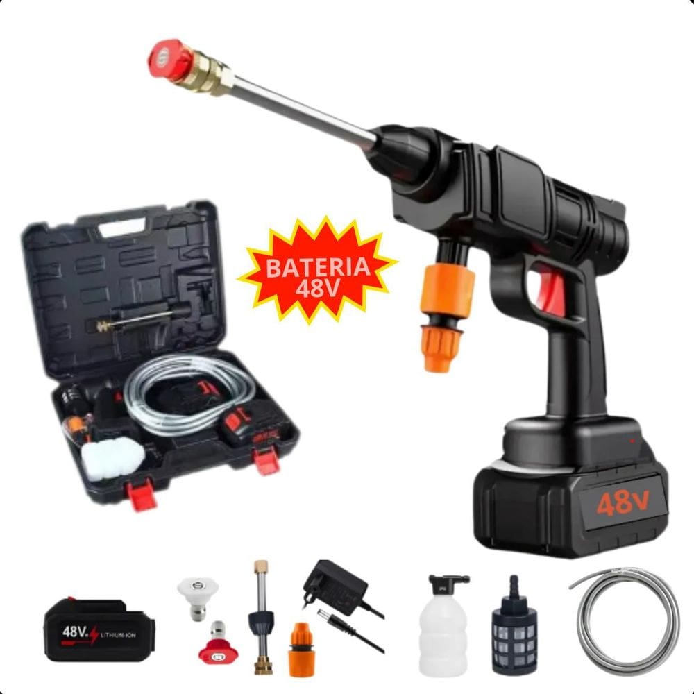 Lava Jato Alta Pressão Portátil Uso Pesado Recarregável