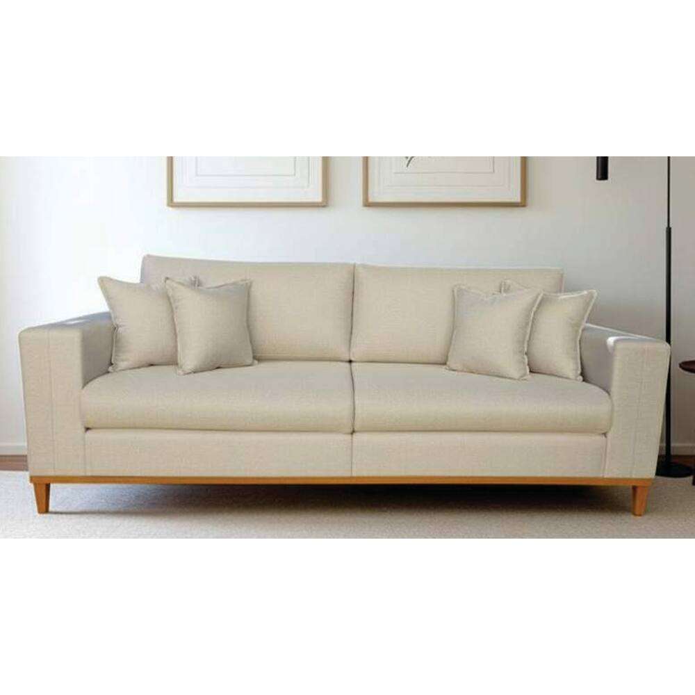 Sofá Turin Luxo Fixo Living Almofadas Decorativas Base de Madeira Vários Tecidos 1,80M
