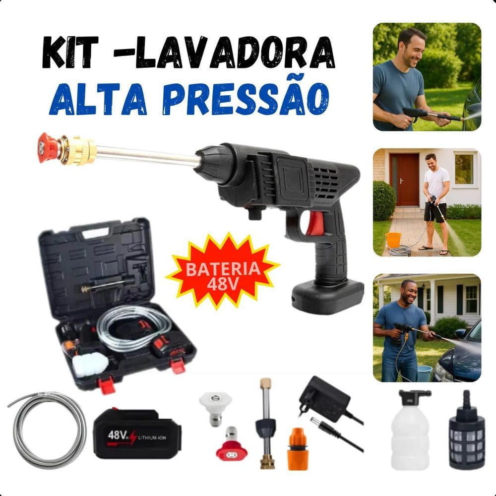 Pistola De Água Alta Pressão - Portátil, Recarregável