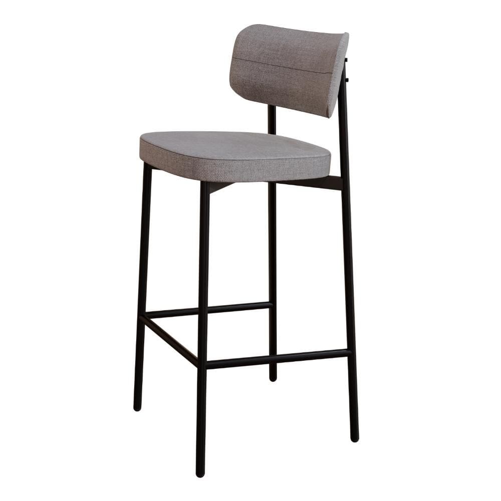 Banqueta Alta Tecido Sintetico Alloa Est. Preta