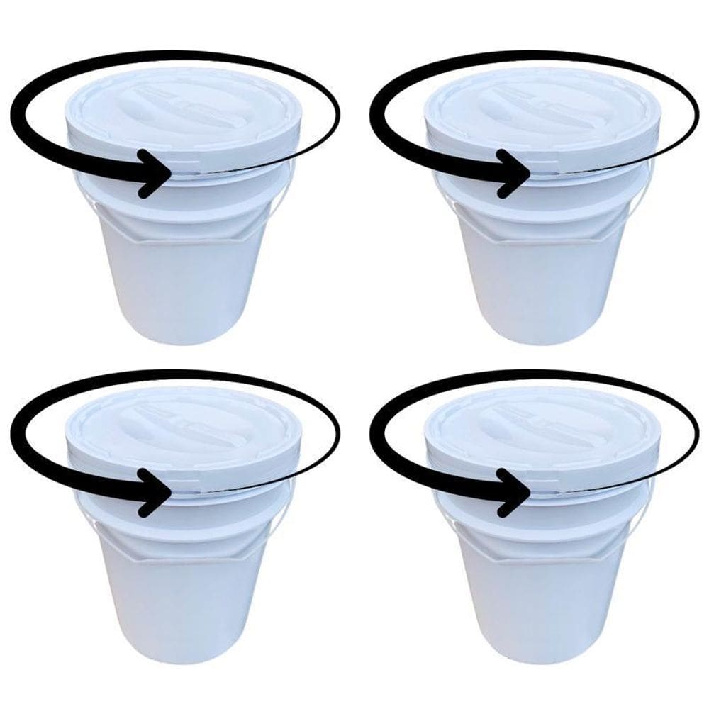 Balde Para Cha 20L Tampa De Rosquear - Kit 4 Pçs