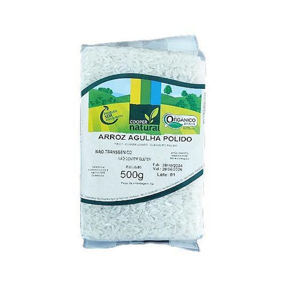 Arroz Agulha Polido Orgânico Coopernatural 500G