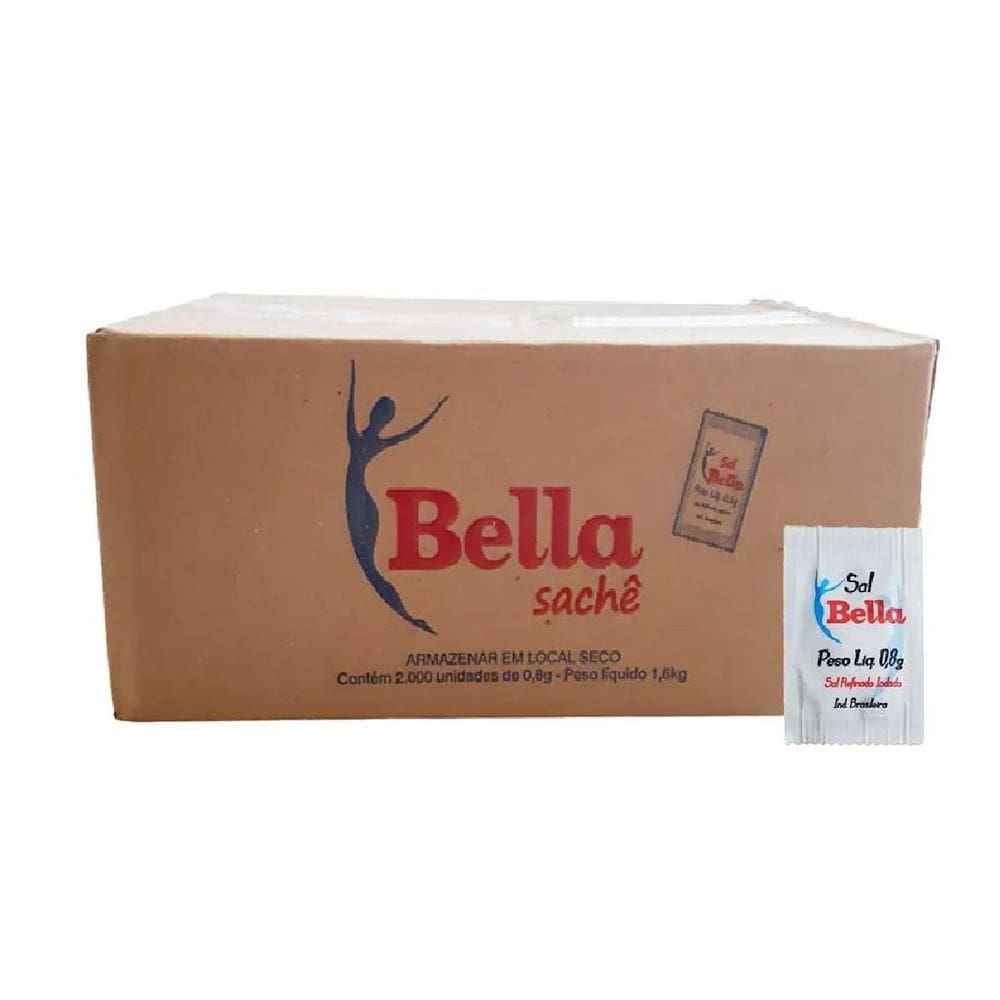 Sal Em Sachê Refinado De Mesa 0,8G Caixa 2000 Unidade Iodado