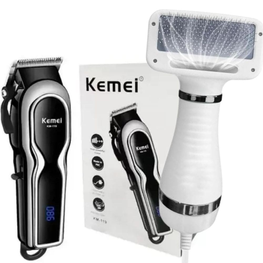 Kit Cuidado Pet Máquininha De Tosa E Secador Funcional