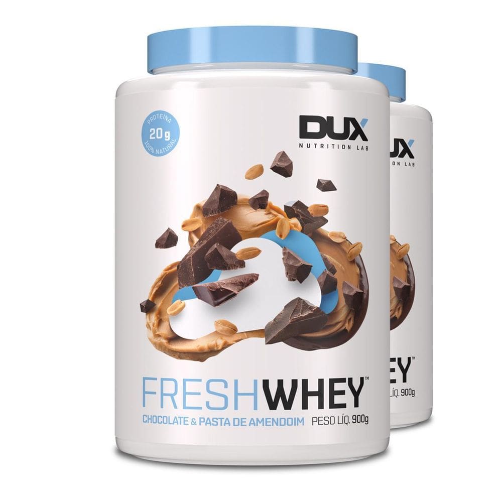 Kit 2 Freshwhey Dux Chocolate E Pasta De Amendoim 900G