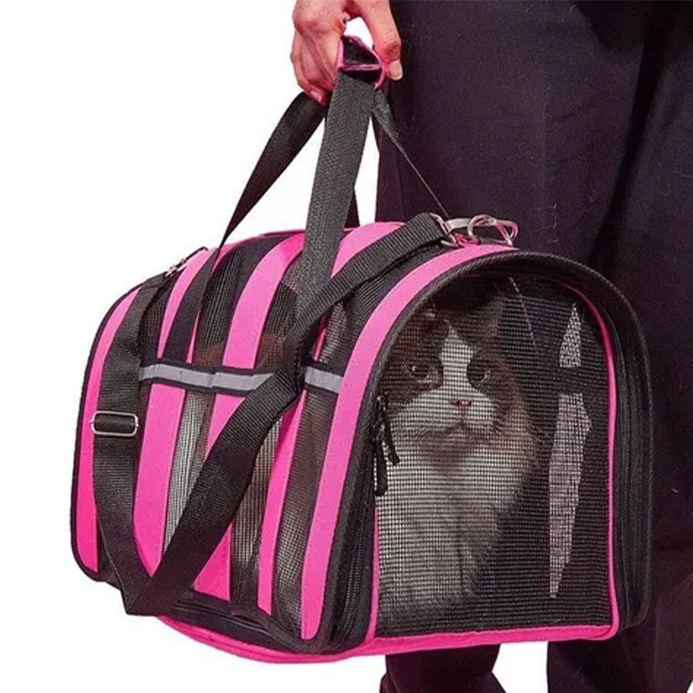 Bolsa Tranporte Pet Gato Cachorro Animais Estimaçao Refletiva Passeio Viagem Carro Aviao Segurança Conforto