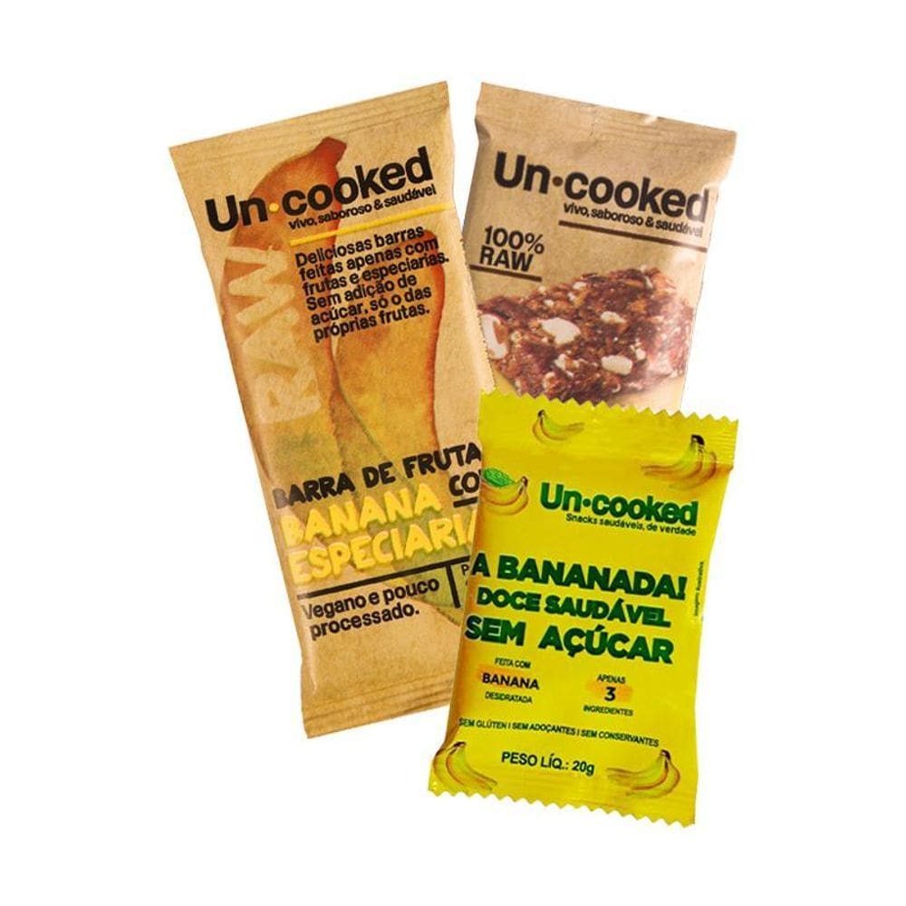 Kit 3 Doces Banana Uncooked: Castanha, Especiarias, Bananada