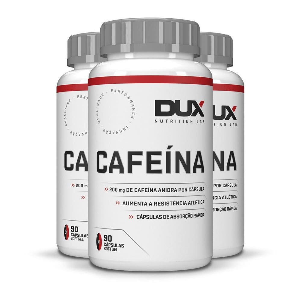 Kit 3 Cafeína Dux Sem Sabor 90 Cápsulas