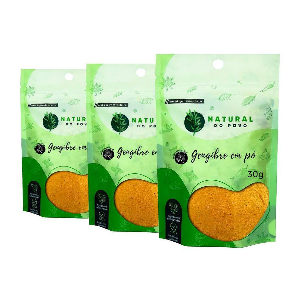 Tempero Importado Selecionado Gengibre Pó Kit 3 Pouch 50G