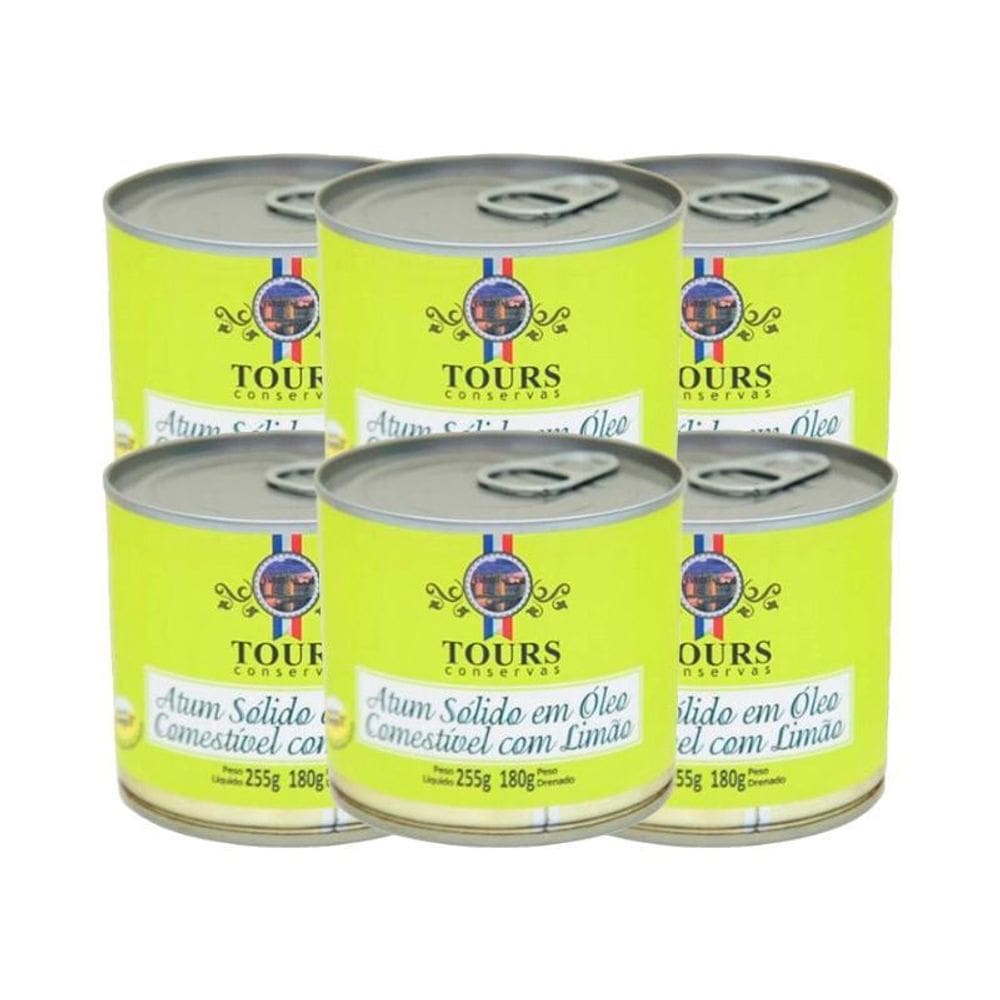 Kit 6X: Atum Sólido Com Limão Tours 255G