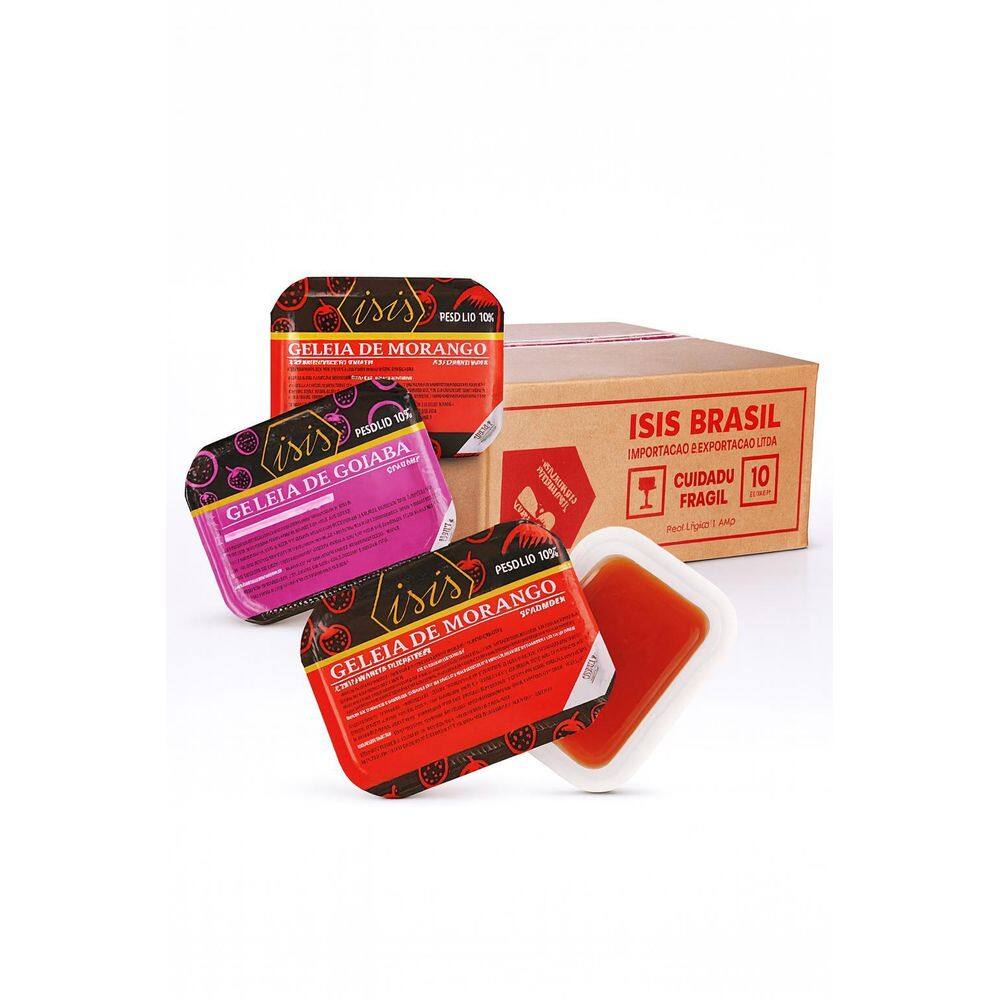 Caixa Geleia Sachê Morango/ Goiaba Com 144 Blisters De 10G