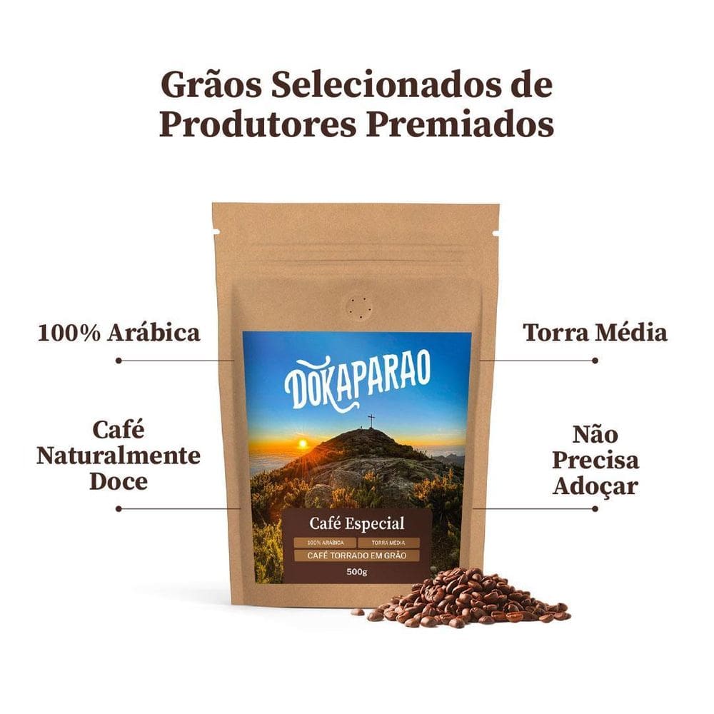 Dokaparaó Cafés Especiais Selecionados Em Grãos 500G