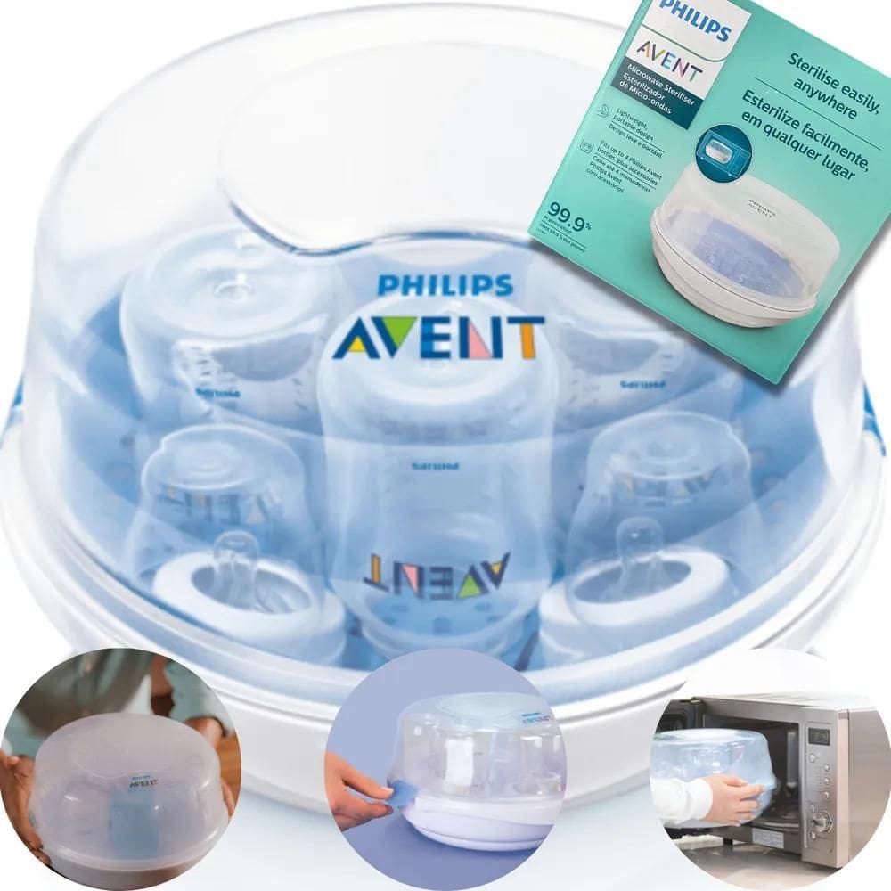 2X Esterilizador Mamadeira Chupeta Micro-Ondas Philips Avent