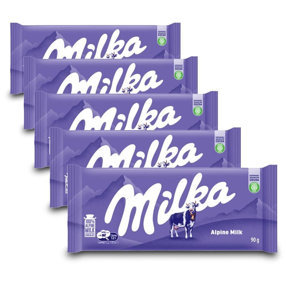 Chocolate Milka Alpine Milk Kit 5 Barras De 90G