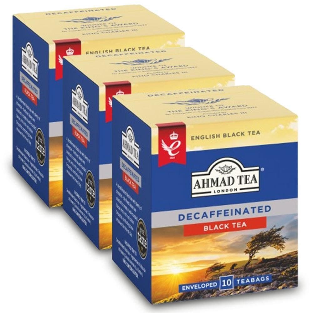 Chá Preto Descafeinado Ahmad Tea Kit 3 Caixas De 10 Sachês