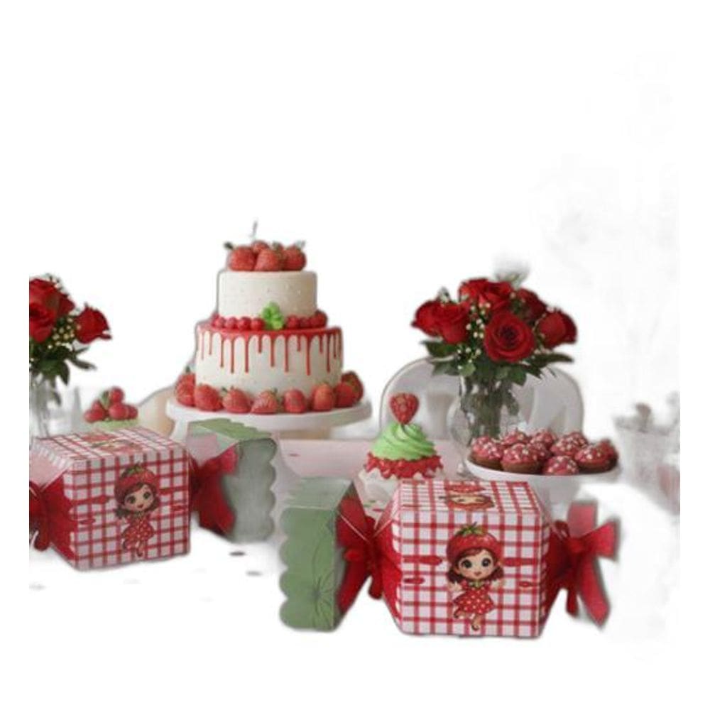 10 Caixinhas Bala Morango Do Amor Festa Infantil