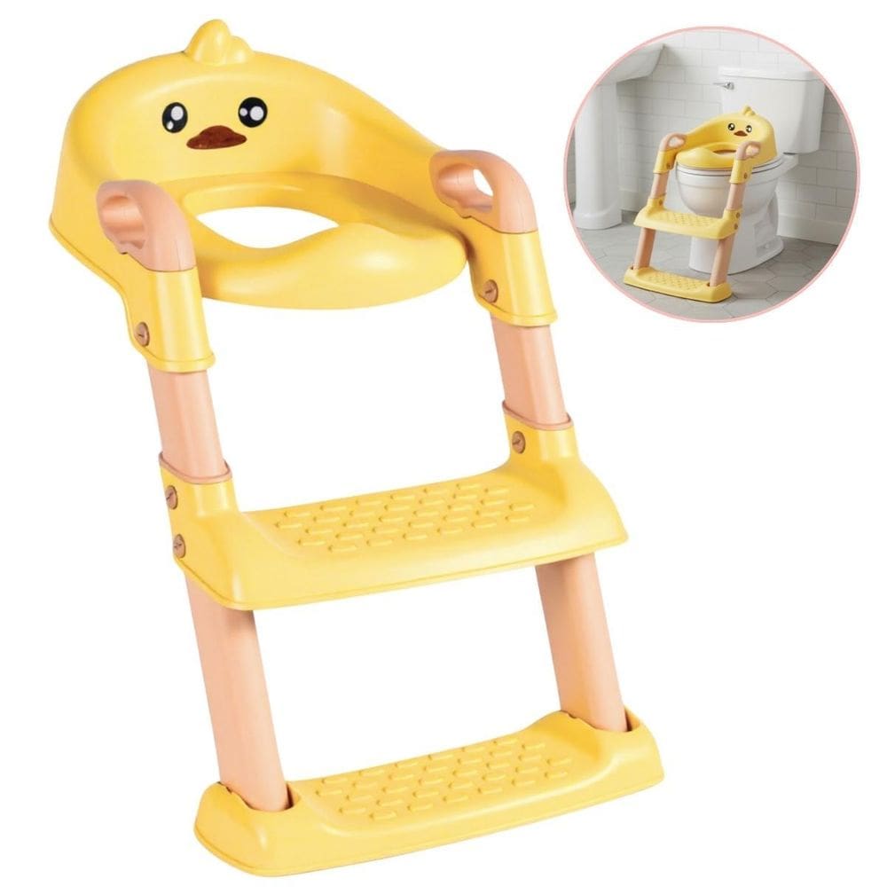 Assento Redutor Infantil Pintinho Amarelo Com Escada Castela