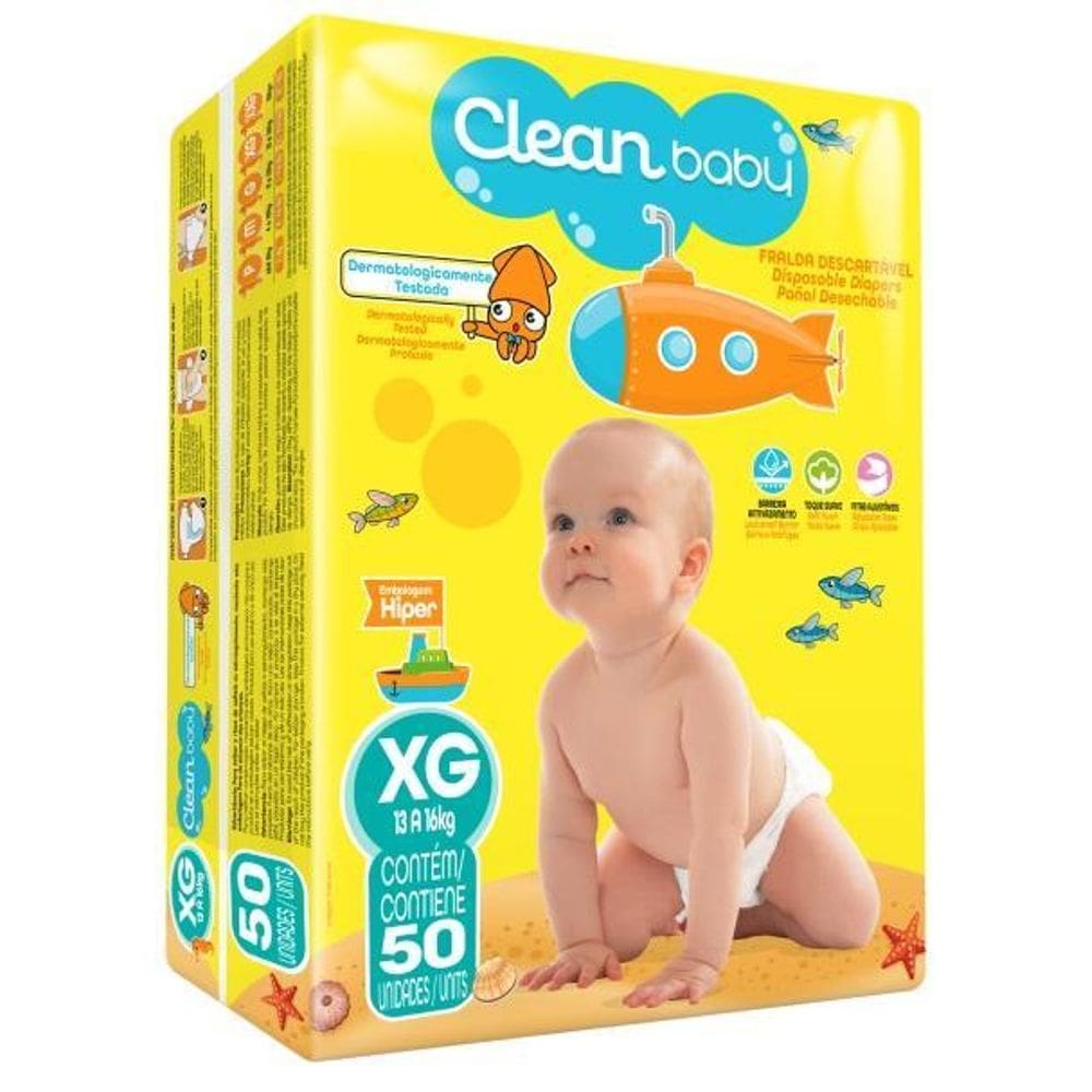 Fralda Descartavel Xg Com 50Un Clean Baby