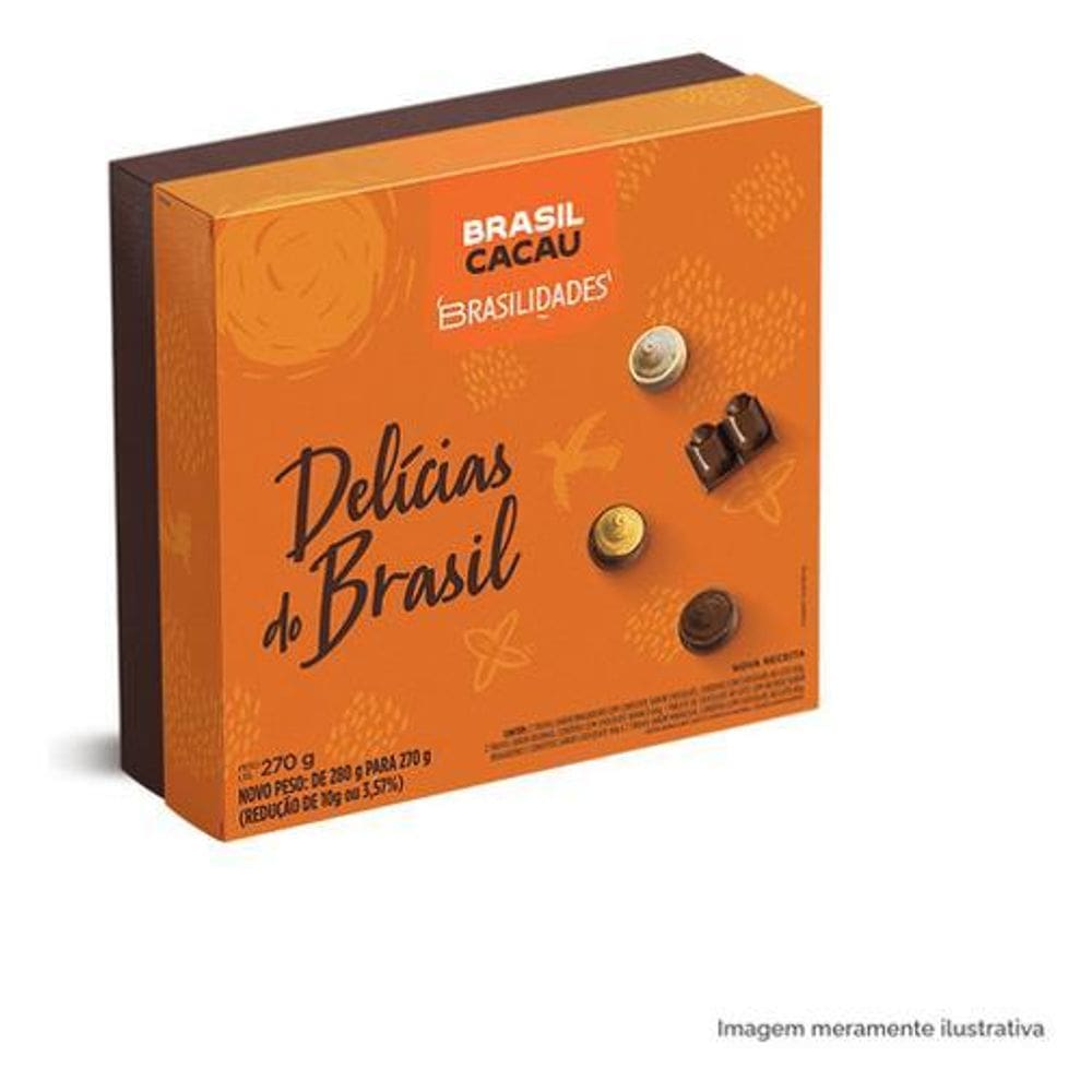 Caixa Presente Delícias Brasil 270G Chocolate Brasil Cacau