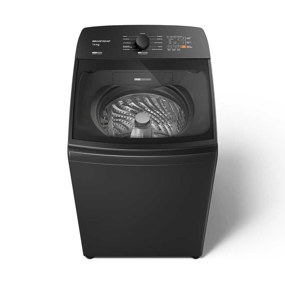 Lavadora de Roupas Brastemp 14Kg Cinza Platinum com 12 Programas de Lavagem com Smart Sensor e Reduzir Tempo - BWJ14A9