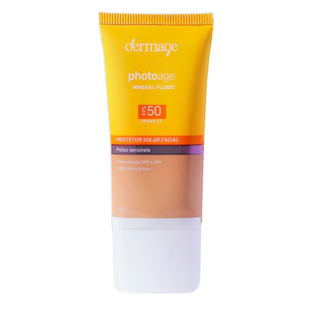 Proteção Solar Facial Photoage Mineral Fluido FPS 50 Cor Médio 50g
