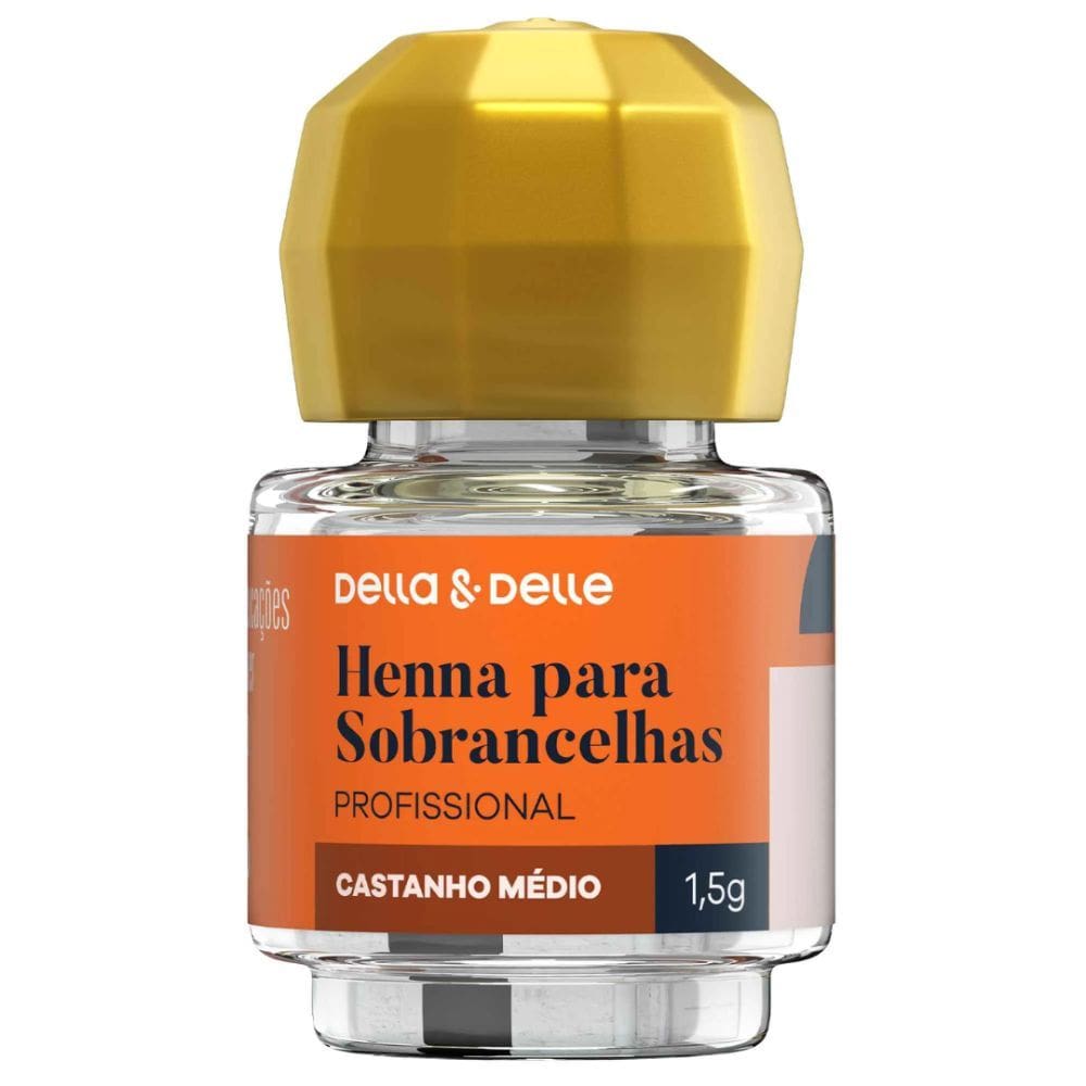 Tintura Henna para Sobrancelhas Della & Delle Castanho Medio 1,5g