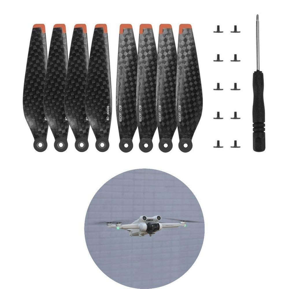 2 Pares Hélices Fibra Carbono Drones Dji Mini 3 Pro E 4 Pro