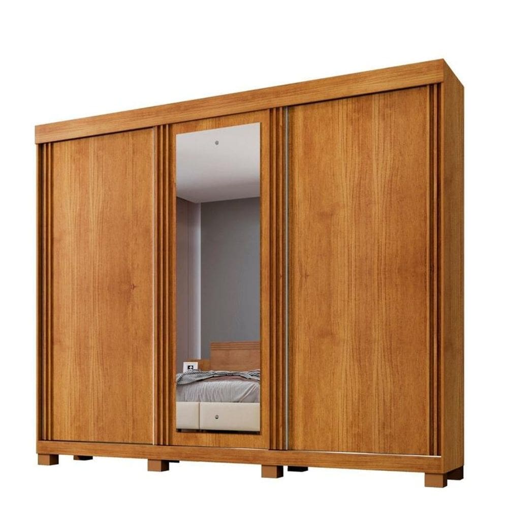 Guarda-Roupa Siena com 3 Portas de Correr  Cinamomo - Benetil Móveis