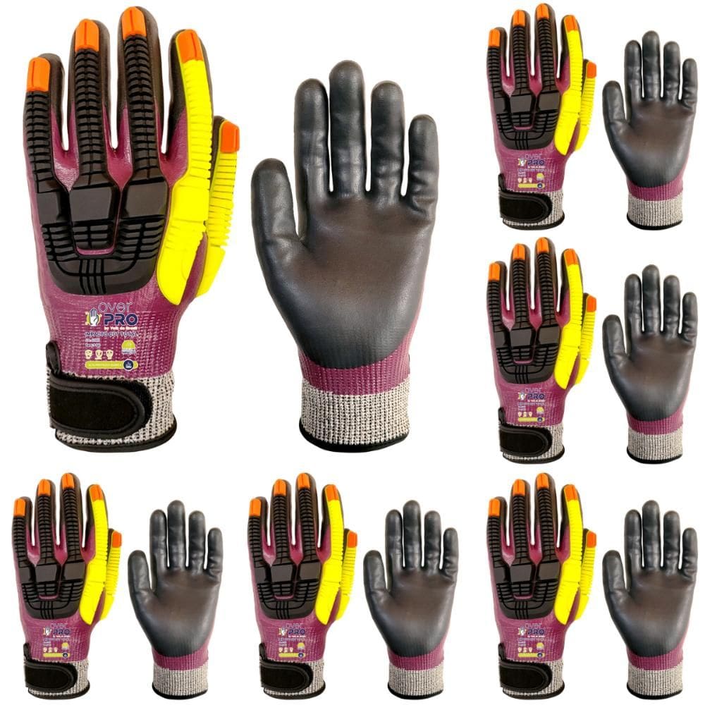Kit 12 Luva de Segurança Térmica Anticorte Impacto Overpro Com CA 48324 Volk