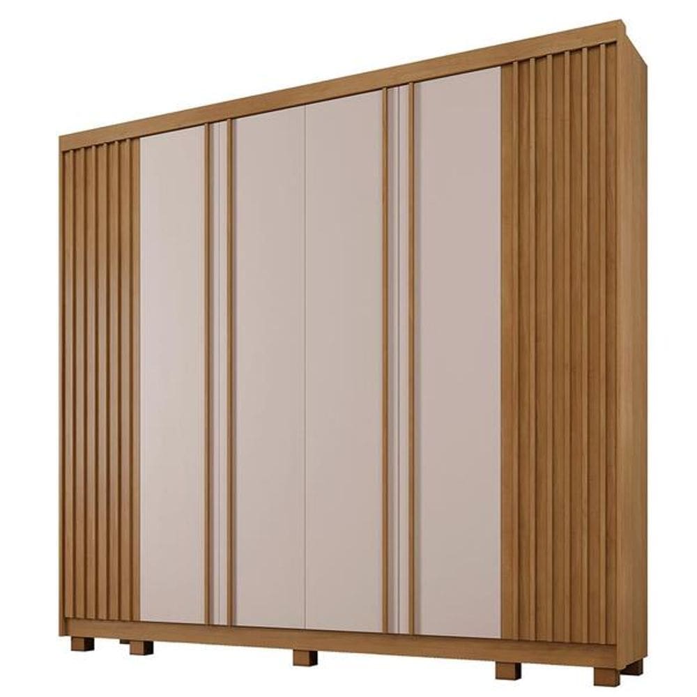 Guarda-Roupa Arezzo com 6 Portas de Cinamomo e Off White - Benetil Móveis