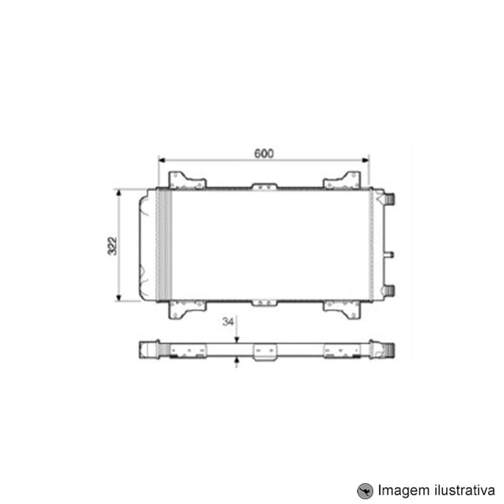 Radiador Escort 1.6 CHT ( 84 - 86 ) sem Ar / Manual / Aluminio Mecanico