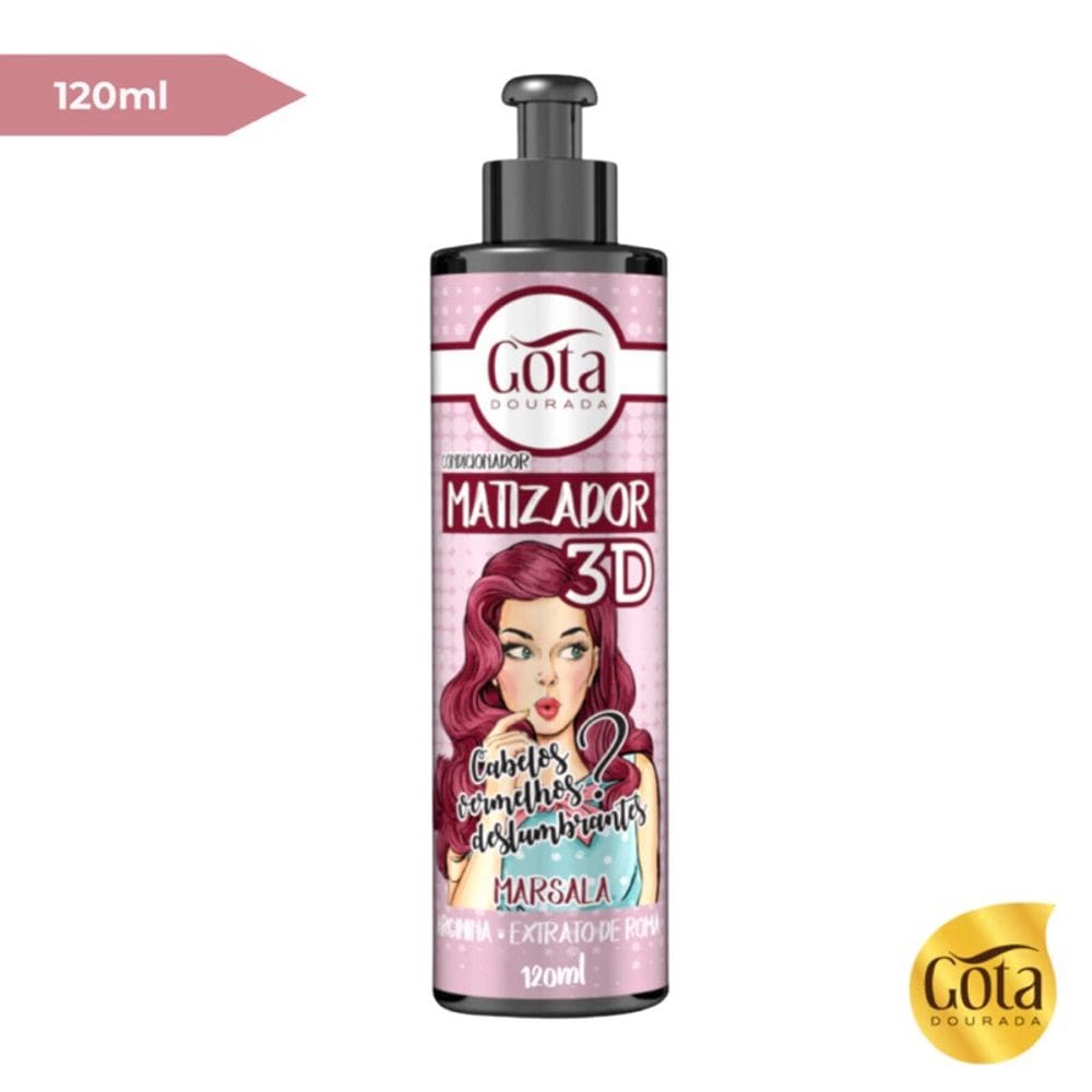 Matizador Condicionador 3d Marsala Gota Dourada 120 Ml