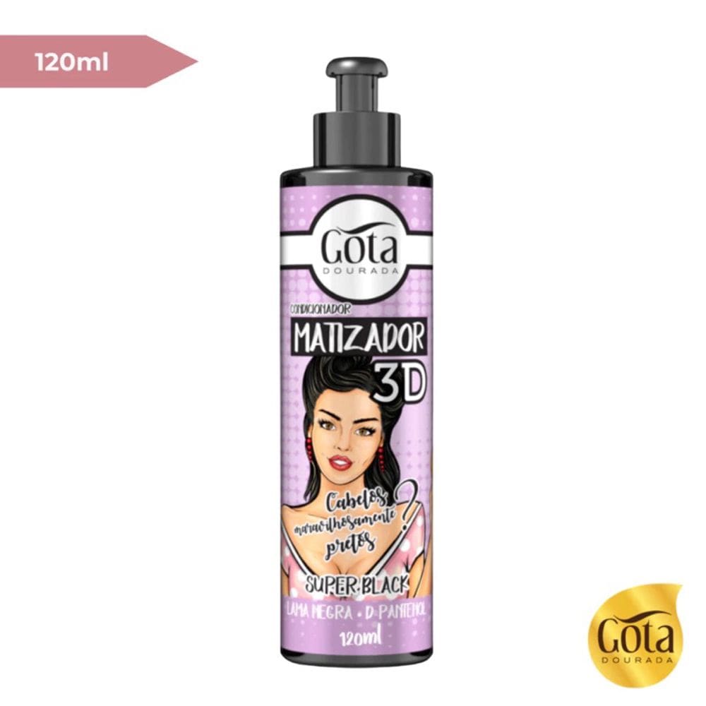 Matizador 3d Super Black 120ml Gota Dourada