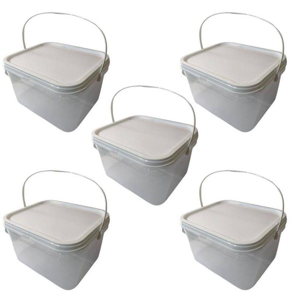 Balde Para Doce De Colher 2.4 Litros Transparente-Kit 5 Pçs