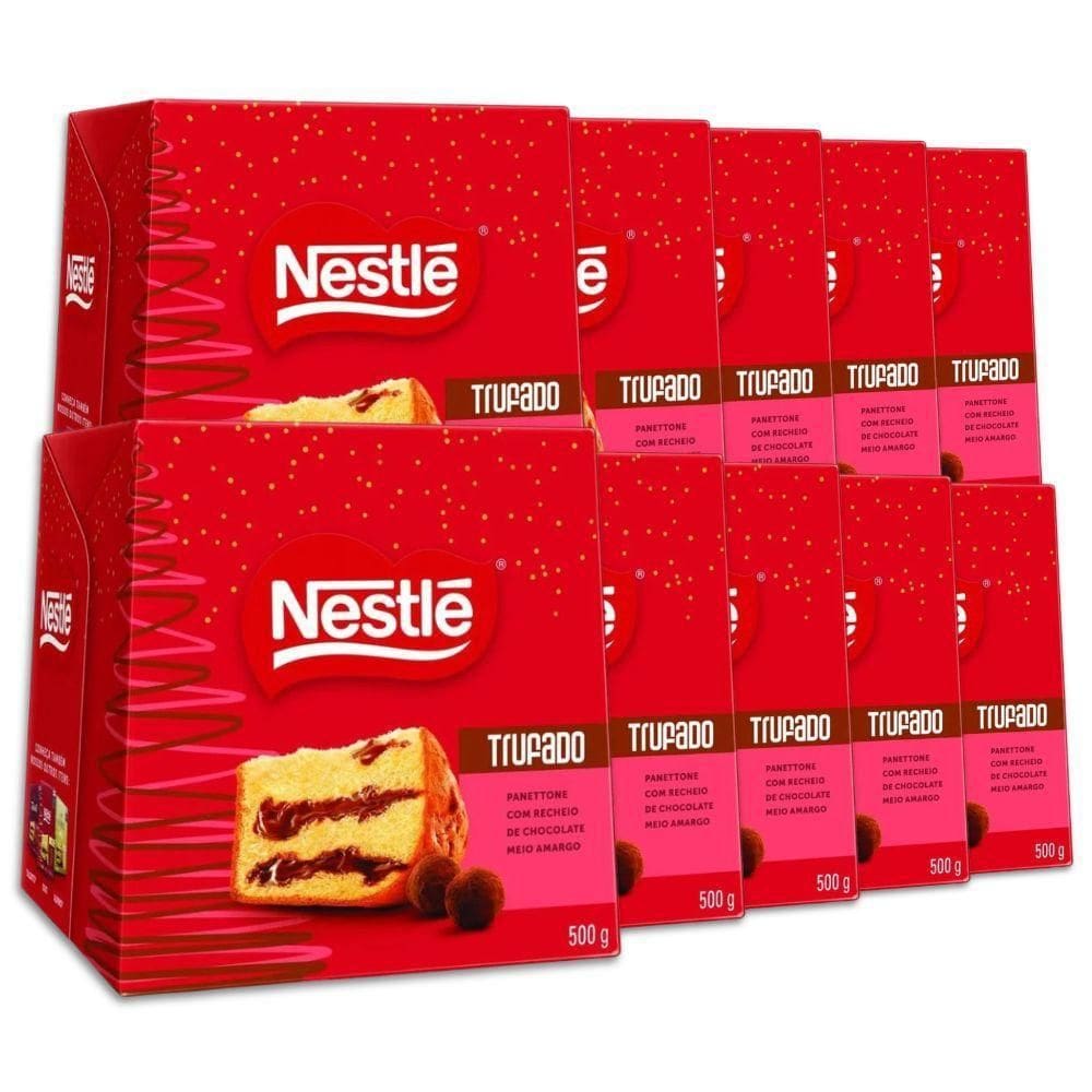 Panettone Trufado Chocolate Meio Amargo Kit 10Un Nestlé 450G