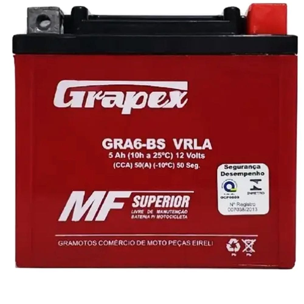 Bateria 12V 5AH Titan / Bros / YBR / Fazer 150 - Grapks