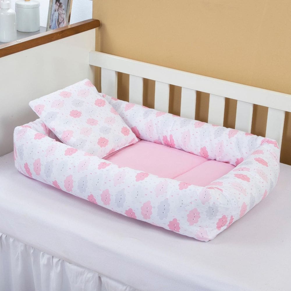 Ninho Redutor Almofada De Berço Bebê Menina Chuvinha De Amor
